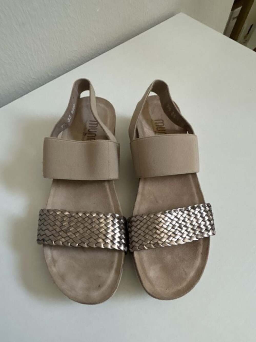 Munro Pisces Metallic Woven Sandal Wedge